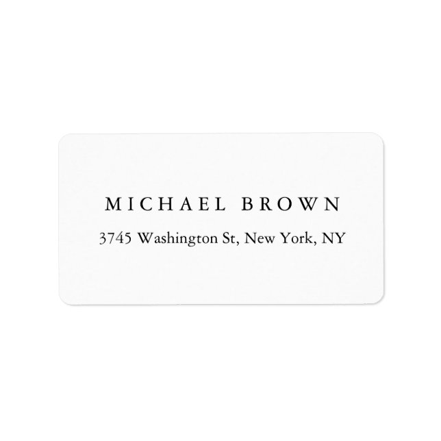 Étiquette Black White Unique Classical Elegant Plain (Devant)