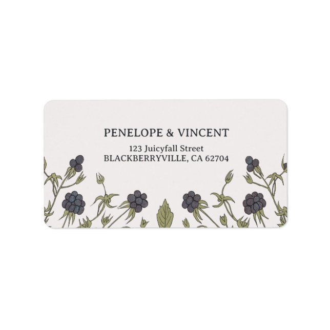 Étiquette Blackberry d'automne vintage (Devant)