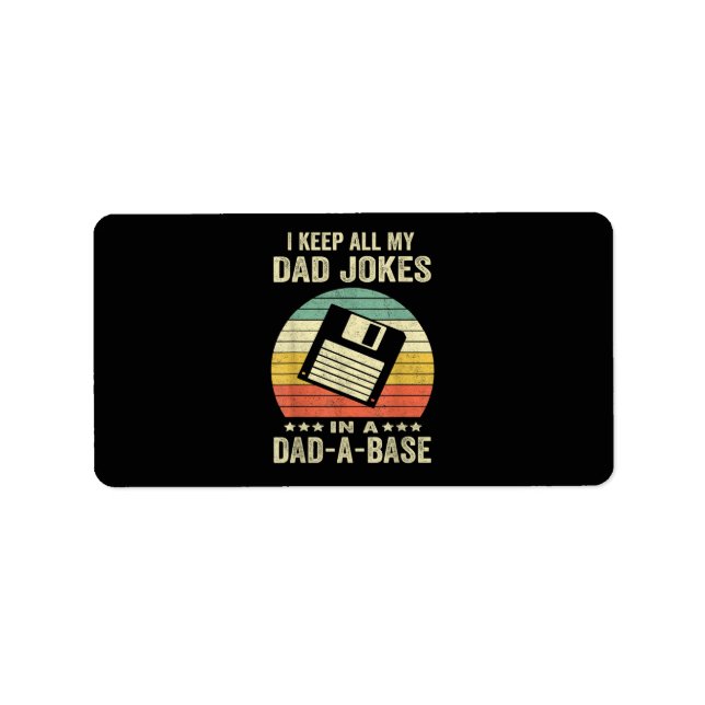 Étiquette Blagues drôles de papa pour hommes dans dad-a-Base (Devant)