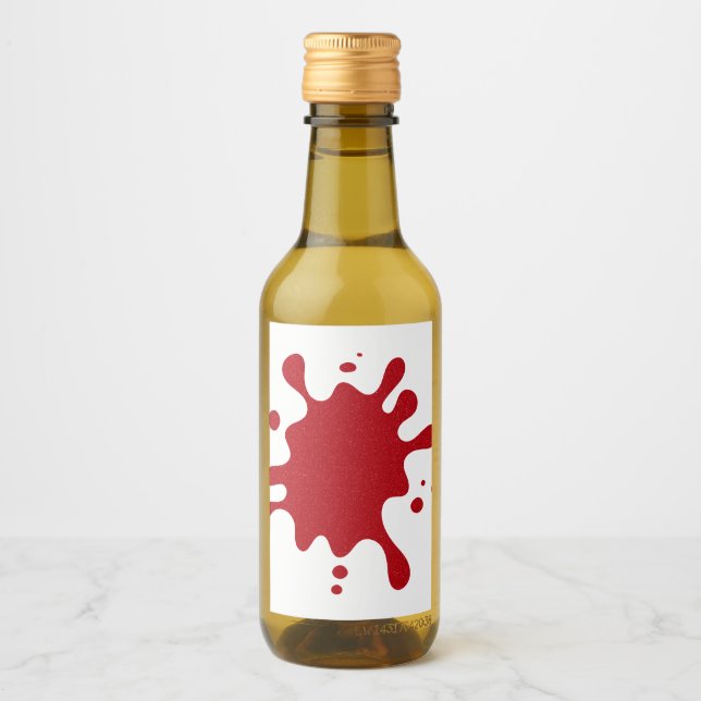 Étiquette blanc à éclaboussure rouge tomate pour m (Devant)