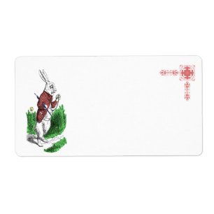 Étiquette blanc d'Avery de lapin