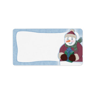 Étiquette Blanc d'étiquettes de adresse de Noël de bonhomm