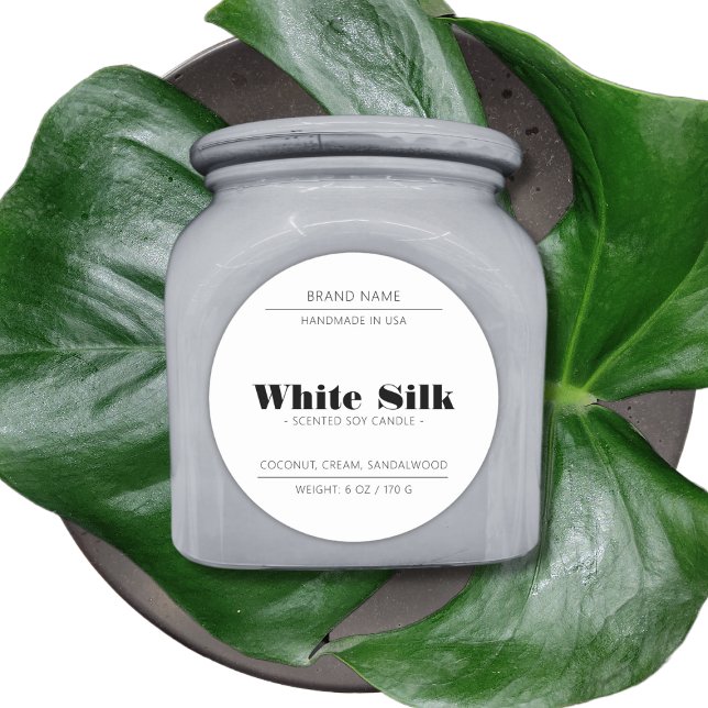 Étiquette blanc emballage de produit de bougie (Créateur téléchargé)