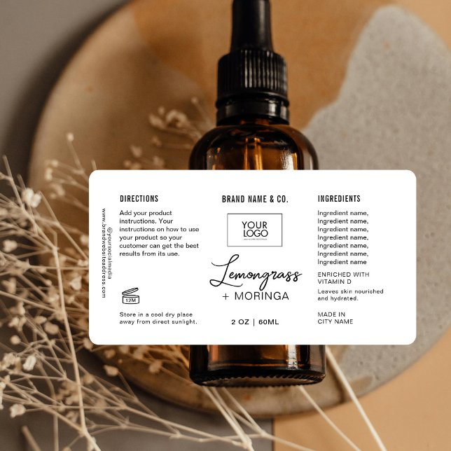 Étiquette blanc et noir personnalisable (Créateur téléchargé)