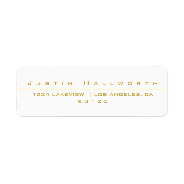 Étiquette Blanc et or au style unique (Devant)