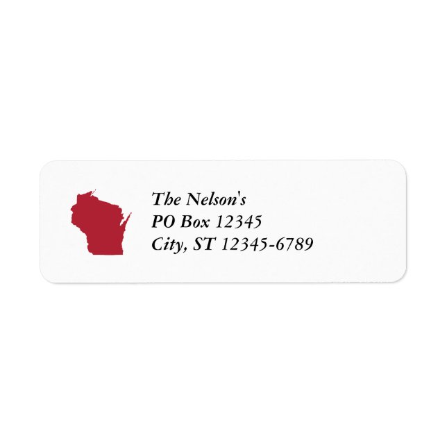 Étiquette Blanc et Rouge Wisconsin (Devant)