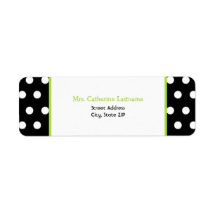Étiquette blanc et vert noir de dot address de