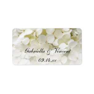 Étiquette Blanc Hydrangea Floral Wedding Favor Tags