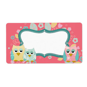 Étiquette Blanc mignon lunatique de baby shower de hibou de