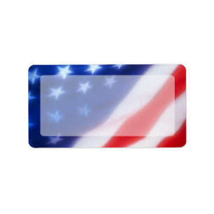 Étiquette Blanc patriotique de drapeau américain