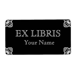 Étiquette Blanc sur l'ex-libris noir
