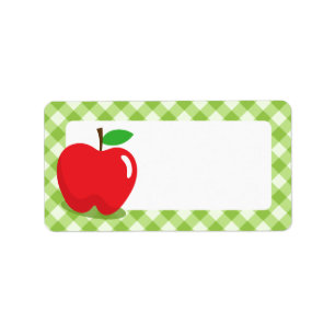 Étiquette Blanc vert pomme rouge de frontière de motif de