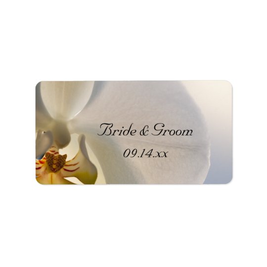 Étiquette blanche de faveur de mariage d'élégance