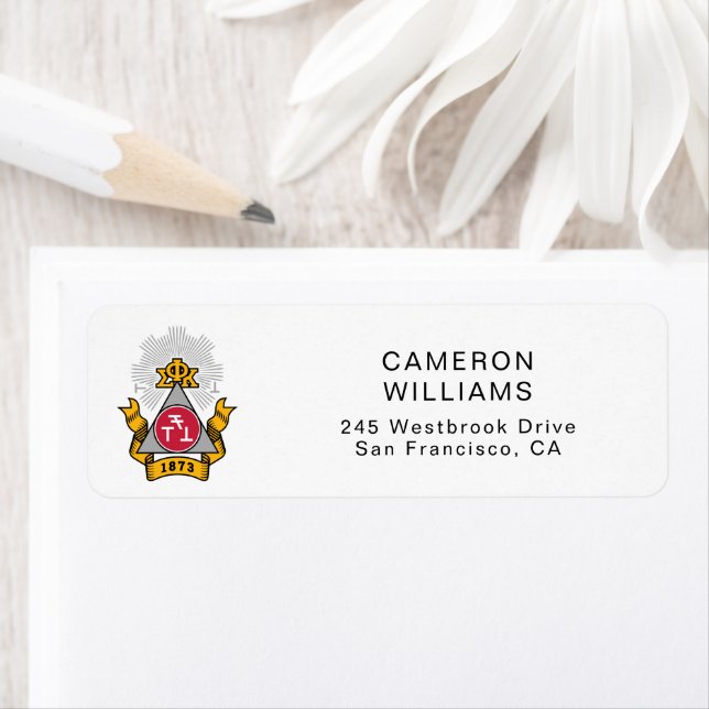 Étiquette Blason de Phi Sigma Kappa (En situation)