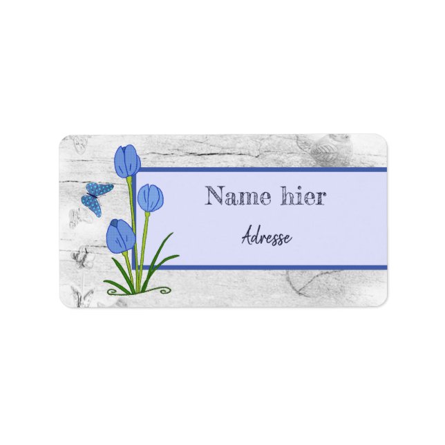 Étiquette Blaublume Adressaufkleber (Devant)
