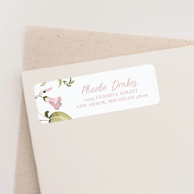 Étiquette Bleu Aquarelle Fête des mariées Florale retour (Créateur téléchargé)