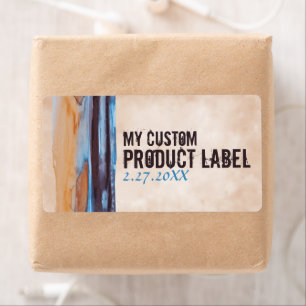 Étiquette Bleu, Beige, Aiguille, Plum Swirl Peinture Marbre