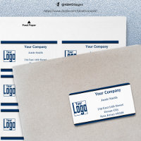 Bleu Black Border Company Logo Adresse blanche