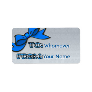 Étiquette Bleu Bow sur Argent Hanoukka de départ