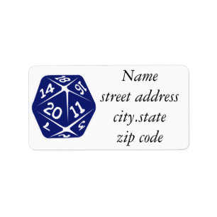 Étiquette bleu d20
