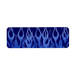 Étiquette Bleu de cool sur le bleu emballant des flammes