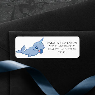 Étiquette Bleu étroit   Adorable Baby Kawaii Adresse de reto