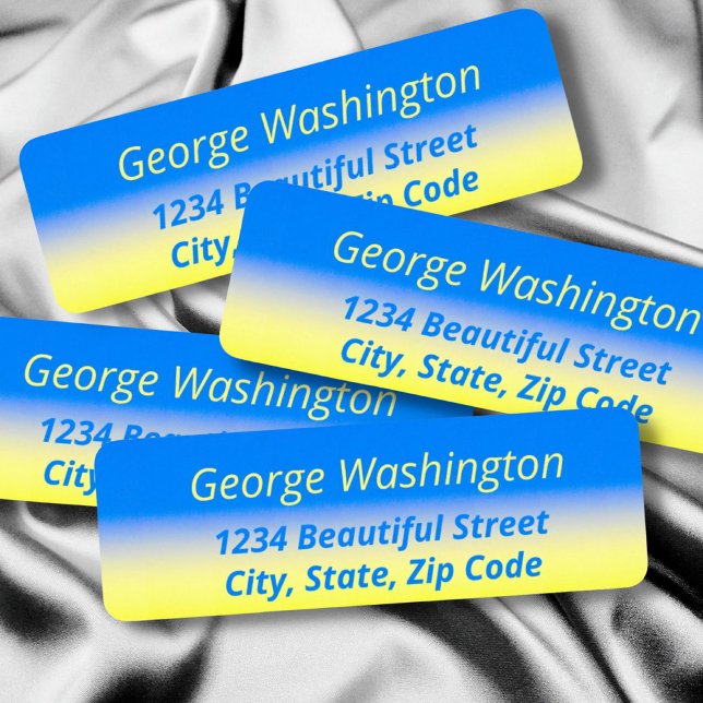 Étiquette Bleu Jaune Dégradé Paix Pas de Guerre Ukraine Insp (Créateur téléchargé)