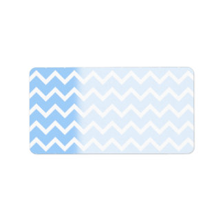 Étiquette Bleu pâle et Blanc Zig zag Stripes.