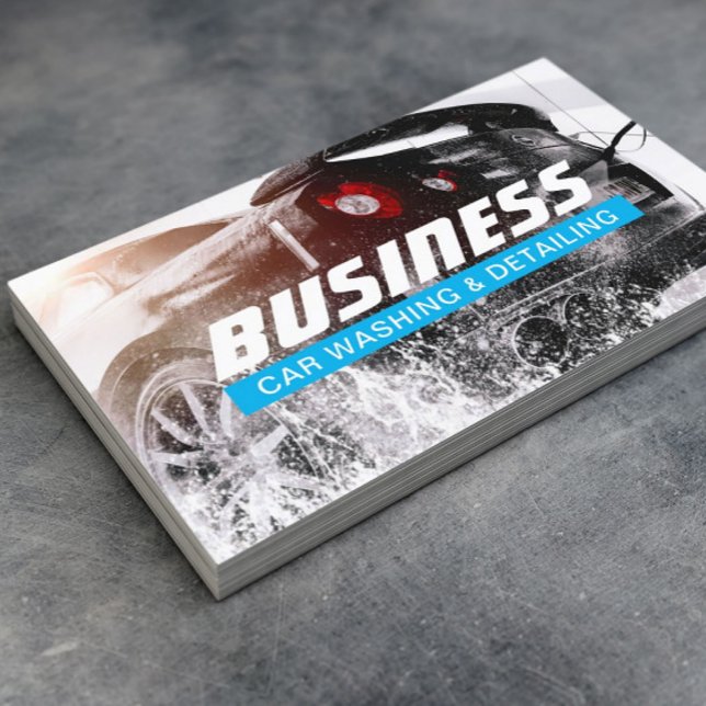 Étiquette bleu pour le lavage automobile et l'auto (Créateur téléchargé)