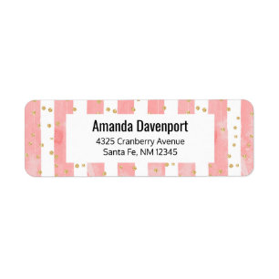 Étiquette Bleu rose Faux Gold Confetti