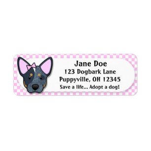 Étiquette Bleu rose Heeler de guingan de Kawaii