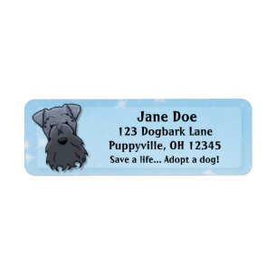 Étiquette Bleu Terrier de Kawaii Kerry