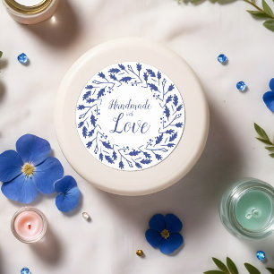 Étiquette Bleue pour Articles Artisans Handmade