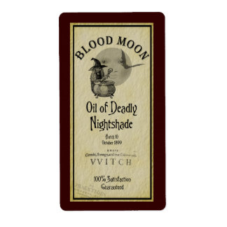 Étiquette Blood Moon Halloween Label