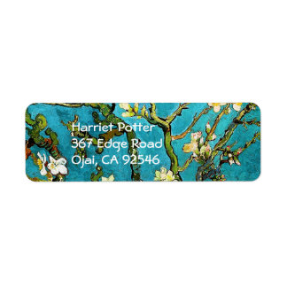 Étiquette Blossoming Almond Tree Van Gogh Fine Art