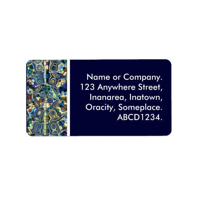 Étiquette Blue Abstrait Pond II (Devant)