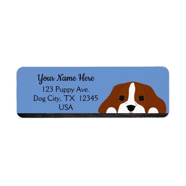 Étiquette Blue Cavalier King Charles Spaniel Chien chiot (Devant)