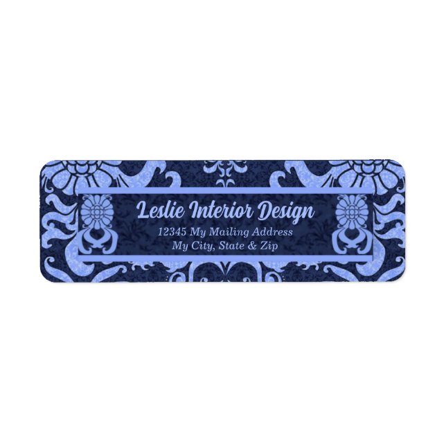 Étiquette Blue Classic Swirls Adresse de retour (Devant)