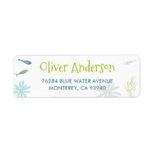 Blue Fish Fun Adresse de retour Label 2