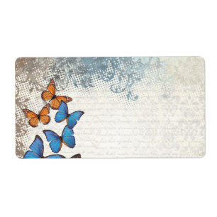 Étiquette Blue floral