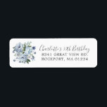 Étiquette Blue Floral 30th Birthday Adresse de retour<br><div class="desc">Ajoutez une jolie touche à votre enveloppe d'invitation de 30e anniversaire. Un bouquet floral bleu poussiéreux orne le côté gauche. Une police de caractères classique laissez les gens connaître l'occasion spéciale. Une police traditionnelle ajoute l'adresse.</div>