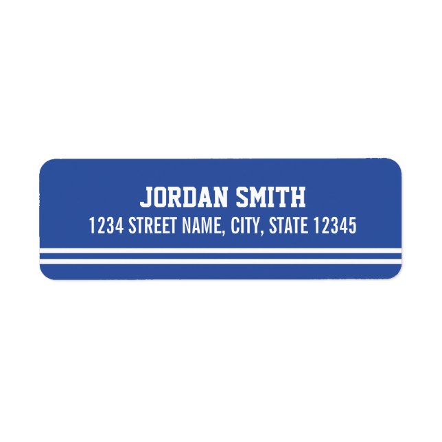 Étiquette Blue Football Jersey - Sports Thème Anniversaire (Devant)