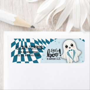 Étiquette Blue Ghost Little Boo est presque dû Baby shower