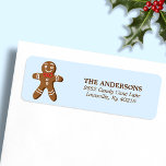 Étiquette Blue Gingbread Homme Christmas Return Adresse<br><div class="desc">Ajoutez une touche de vacances à vos cartes et paquets de Noël avec ces étiquettes d'adresse de retour pour homme en pain d'épices bleu. Dotés d'une adorable illustration de pains d'épices et d'un champ d'adresse personnalisable, ces étiquettes sont parfaits pour répandre la joie des fêtes avec chaque morceau de courrier....</div>