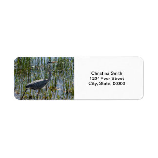 Étiquette Blue Heron Bird Photo Personnaliser Adresse de ret