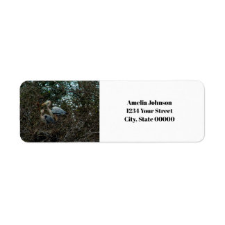 Étiquette Blue Heron Birds Nest Personnaliser Adresse de ret