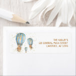 Étiquette Blue Hot Air Balloon Birthday Return Address Label<br><div class="desc">Create your own birthday party return address label! Personalize this design with your own text. You can further customize this design by selecting the "customize further" link if desired.</div>