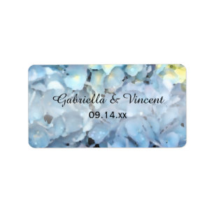 Étiquette Blue Hydrangea Wedding Favor Tags Horizontal