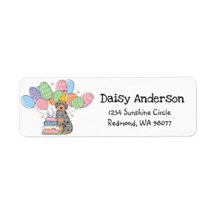 Étiquette Blue Merle Aussiedoodle Anniversaire Adresse de re