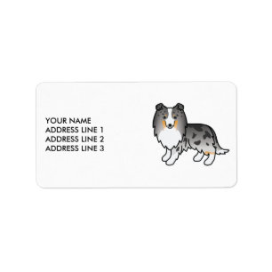 Étiquette Blue Merle Shetland Sheepdog Chien et texte person